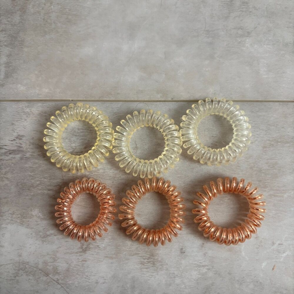 Damage Free Spiral Coil Hair Ties Scrunchies Bundle of 6